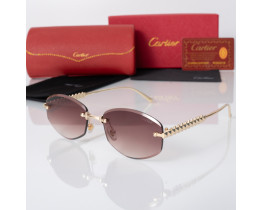 Женские безоправные солнцезащитные очки Cartier (803) gold
